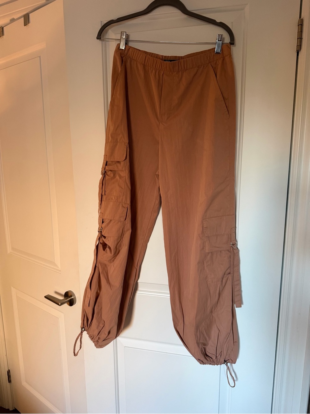 Zara Rust Brown Parachute Pants